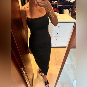 New Zara black long slip dress